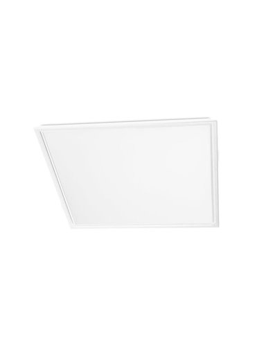 Square ceiling light - FORLIGHT - White aluminium lamp, LED 3000K or 4000K, Size: 59.6 cm