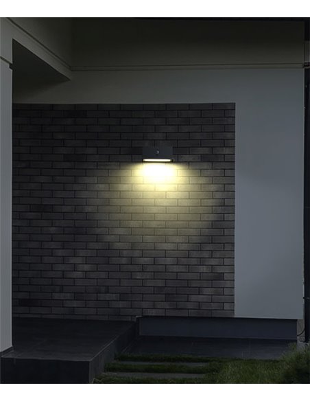 Top solar wall light - FORLIGHT - Outdoor anthracite wall light, LED 3000K 400lm