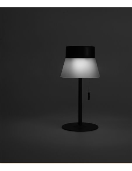 Deco outdoor table lamp - FORLIGHT - Black solar lamp, dimmable LED 3000K, USB