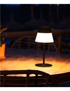 Deco outdoor table lamp - FORLIGHT - Black solar lamp, dimmable LED 3000K, USB