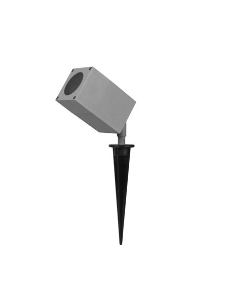 Icaro outdoor stake light - FORLIGHT - Grey aluminium spotlight, GU10 IP44, Height 32 cm