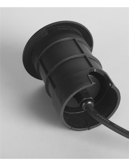 Sort wall recessed light - FORLIGHT - Suitable for saline environments, Black aluminium, LED 3000K 3,3W IP65