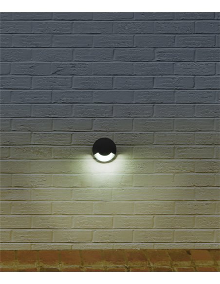 Sort wall recessed light - FORLIGHT - Suitable for saline environments, Black aluminium, LED 3000K 3,3W IP65