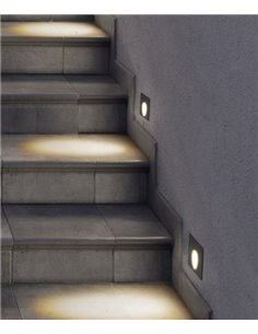 Icon outdoor wall light - FORLIGHT - Square black aluminium recessed luminaire, LED 3000K 228 lm, Dimensions: 8 cm