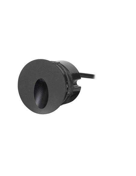 Icon outdoor wall light - FORLIGHT - Round black aluminium recessed luminaire, LED 3000K 228 lm, Diameter: 8 cm