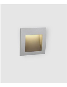 Face outdoor recessed wall light - FORLIGHT - Square grey aluminium light, LED 3000K or 4000K
