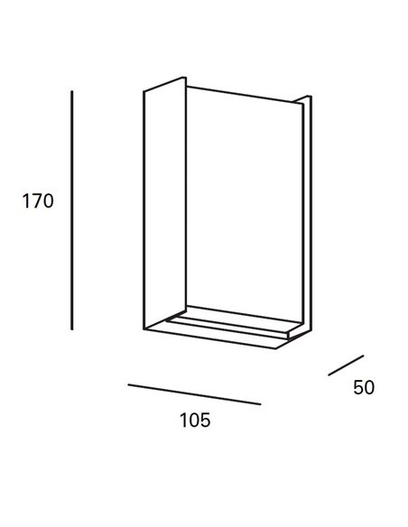 Block outdoor wall light - FORLIGHT - Anthracite finish aluminium wall light, 4000K 9,7W LED IP65