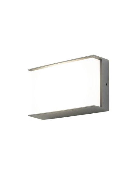 Block outdoor wall light - FORLIGHT - Anthracite finish aluminium wall light, 4000K 9,7W LED IP65
