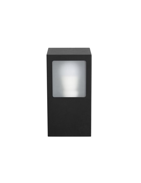 Nika outdoor wall light - FORLIGHT - Black steel lamp, IP44 E27, Height: 25 cm