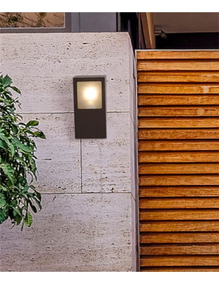 Nika outdoor wall light - FORLIGHT - Black steel lamp, IP44 E27, Height: 25 cm