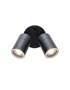 Pixa outdoor wall light - FORLIGHT - Black lamp with 1 or 2 spotlights, GU10 IP44