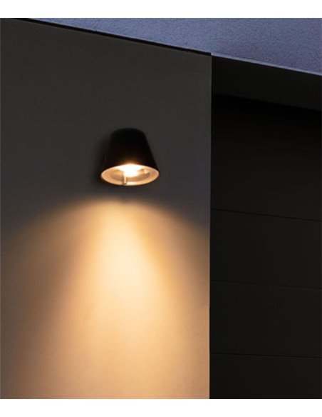 Cone outdoor wall light - FORLIGHT - Adjustable black lamp, GU10 IP54, Suitable for saline environments