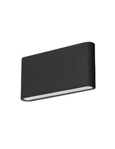 Slim outdoor wall light - FORLIGHT - Modern black lamp, LED 3000K 1200 lm, Length: 17.5 cm
