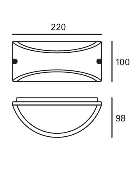 Kapa outdoor wall light - FORLIGHT - Aluminium lamp, LED 3000K/4000K 945 lm, Dimensions: 22 cm