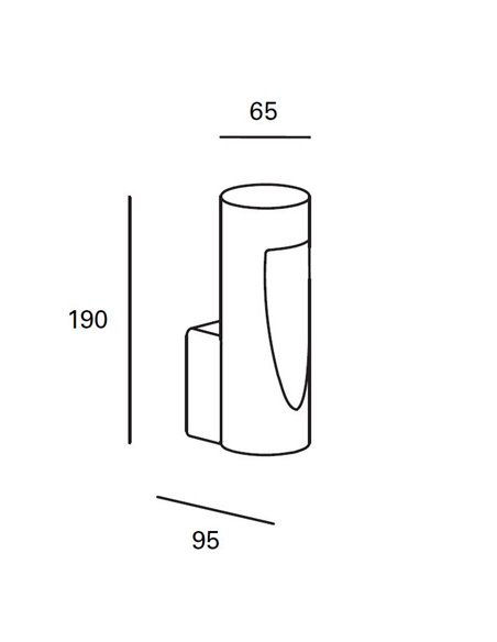 Brit outdoor wall light - FORLIGHT - Anthracite aluminium lamp, LED 3000K 855 lm, Suitable for saline environments, Height: 19 c