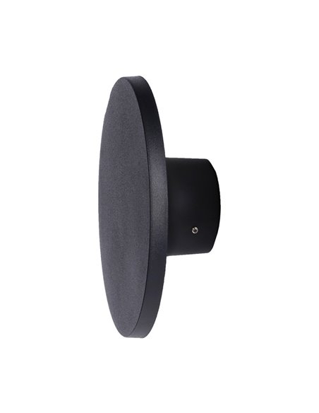 Yika outdoor wall light - FORLIGHT - Round black lamp, LED 3000K 690 lm, Diameter: 16,4 cm
