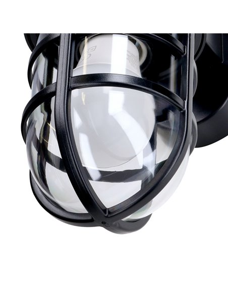 Corande outdoor wall light - FORLIGHT - Black vintage lamp, E27 IP44, Suitable for saline environments