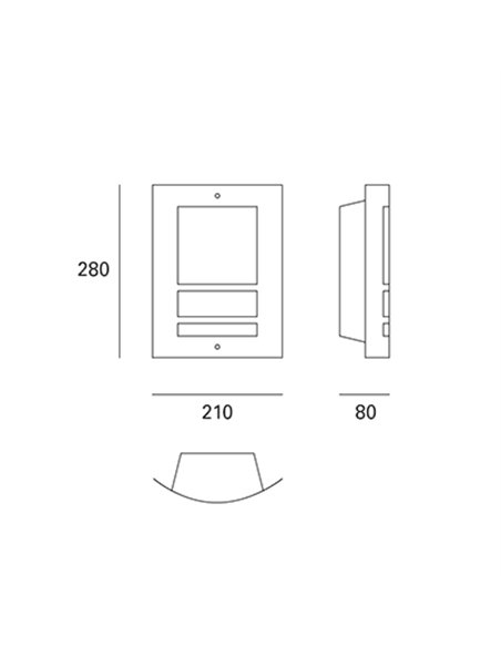 Siluet outdoor wall light - FORLIGHT - Stainless steel lamp, Height: 28 cm, IP55 (Recomendado para exterior)