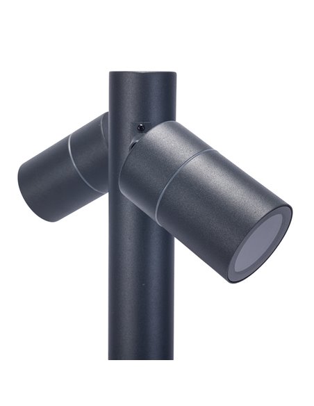 Pixa outdoor bollard - FORLIGHT - Black stainless steel lamp, GU10 IP44, Height: 81 cm