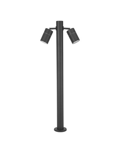 Pixa outdoor bollard - FORLIGHT - Black stainless steel lamp, GU10 IP44, Height: 81 cm