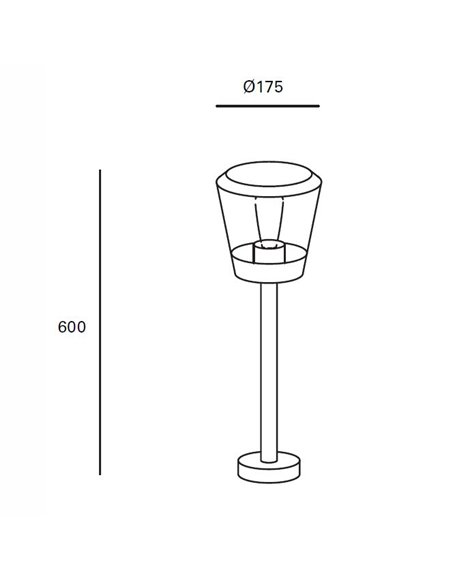 Elaine outdoor bollard - FORLIGHT - Available in 2 sizes: 60 cm -100 cm, Anthracite finish, Suitable for saline environments