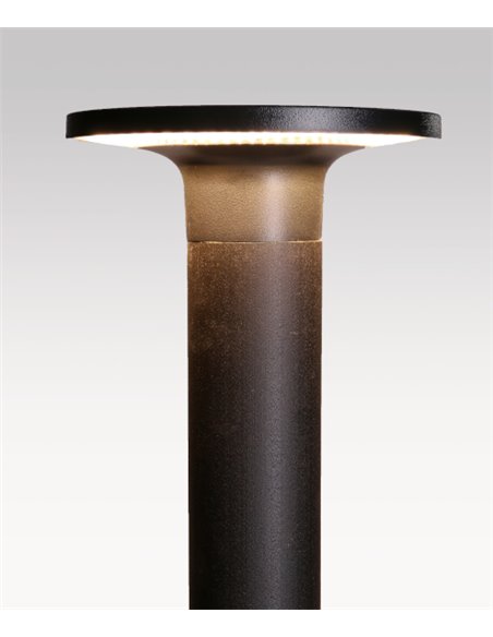 Yika outdoor bollard - FORLIGHT - Modern black lamp, LED 3000K 7,9W IP44, Height: 52 cm