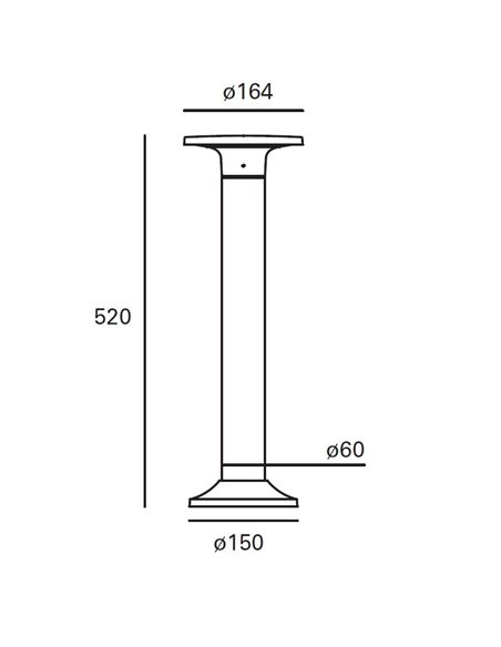 Yika outdoor bollard - FORLIGHT - Modern black lamp, LED 3000K 7,9W IP44, Height: 52 cm