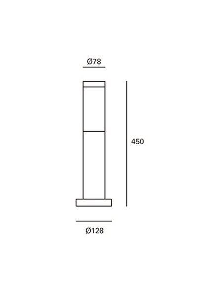 Koral outdoor bollard - FORLIGHT - Modern lamp E27, Available in 2 sizes: 45 cm / 80 cm