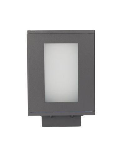 Alfil outdoor bollard - FORLIGHT - Modern anthracite aluminium light, E27 IP44, Height: 22 cm