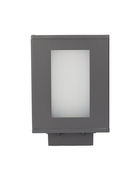 Alfil outdoor bollard - FORLIGHT - Modern anthracite aluminium light, E27 IP44, Height: 22 cm