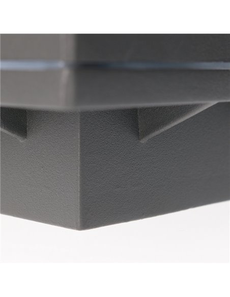 Alfil outdoor bollard - FORLIGHT - Modern anthracite aluminium light, E27 IP44, Height: 22 cm