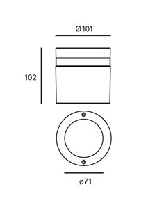 Selene outdoor ceiling spotlight - FORLIGHT - Modern grey aluminium lamp, GU10 IP54, Diameter: 7,1 cm 2
