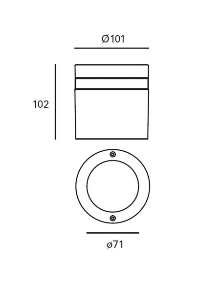 Selene outdoor ceiling spotlight - FORLIGHT - Modern grey aluminium lamp, GU10 IP54, Diameter: 7,1 cm