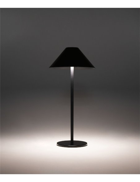 Sirina outdoor portable light - FORLIGHT - Black touch lamp with UBS, 3 light intensities, dimmable LED