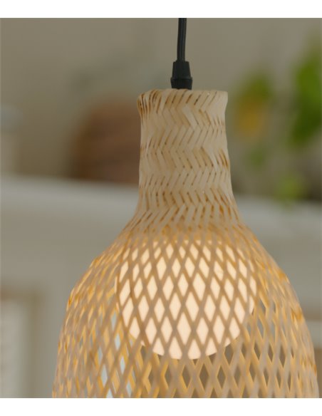 Riba pendant light - FORLIGHT - Wooden lamp, Height adjustable, Diameter: 21 cm