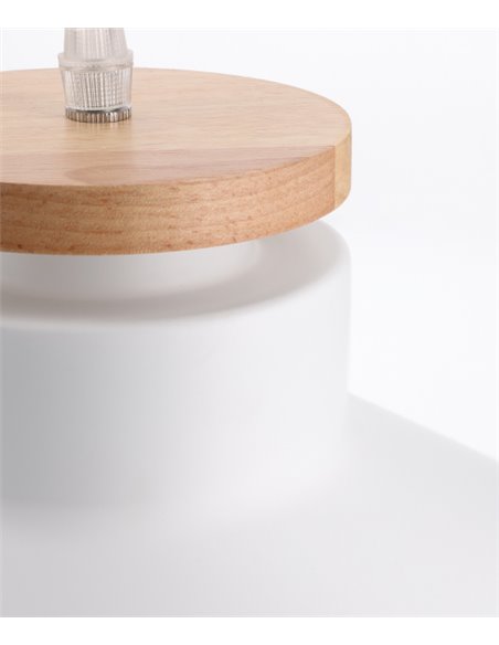 Nube pendant light - FORLIGHT - Nordic style, steel and wood pendant light, Adjustable in height