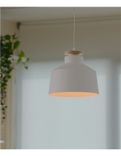 Nube pendant light - FORLIGHT - Nordic style, steel and wood pendant light, Adjustable in height