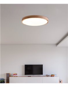Tempo Wood ceiling light - FORLIGHT - Aluminium ceiling light with wood finish, LED 3000K 2300 lm, Diameter: 41 cm