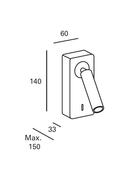 Colo wall light - FORLIGHT - Reading light in white or black, LED 3000K 184 lm