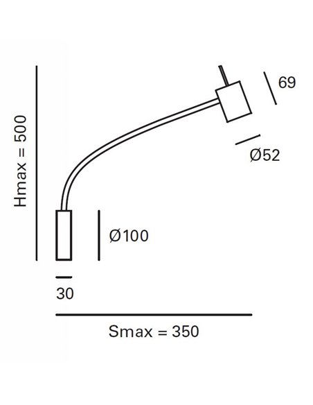 Bas wall light - FORLIGHT - Reading light in satin nickel, Adjustable arm