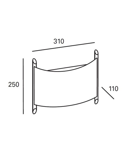 Niza wall light - FORLIGHT - Glass lamp, Length: 31 cm