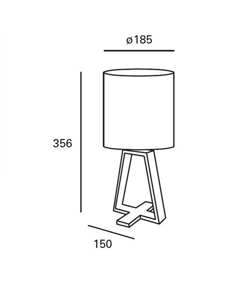Nuts table lamp - FORLIGHT - Nordic lamp with textile lampshade, Natural wood