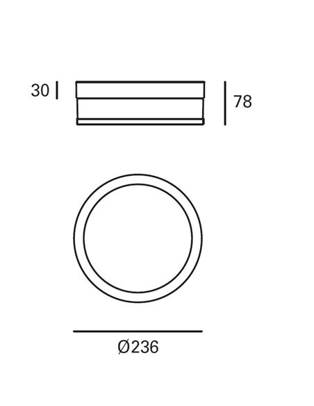 Vapor ceiling light - FORLIGHT - Chrome bathroom light, LED 3000K 1360 lm, Diameter: 23,6 cm