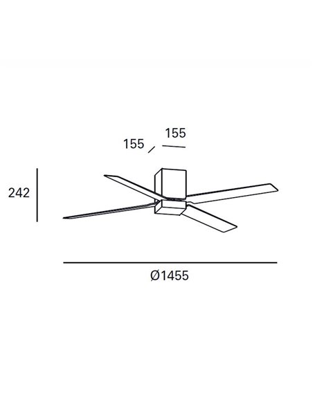 Zonda Ceiling fan with light - FORLIGHT - DC fan with 4 blades, Dimmable LED, 6 speeds