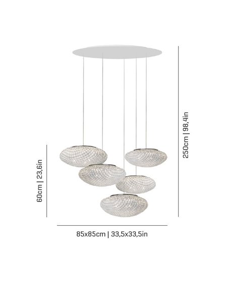 Lámpara colgante composiciones Tati 5 lámparas