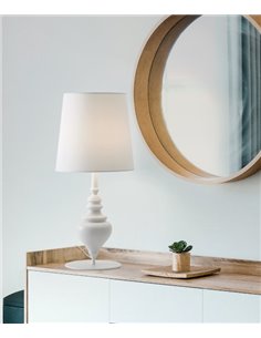 Borroco table lamp - Massmi - Painted iron metal structure, translucent cotton lampshade