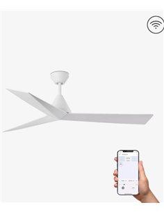 Samos SMART white ceiling fan – Faro – DC motor, Remote control with timer + Alexa/Google/Siri, 3 speeds