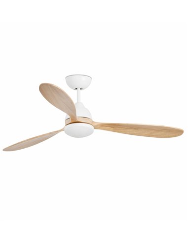 Poros white ceiling fan with LED light – Faro – Remote control with timer, 6 speeds, DC motor