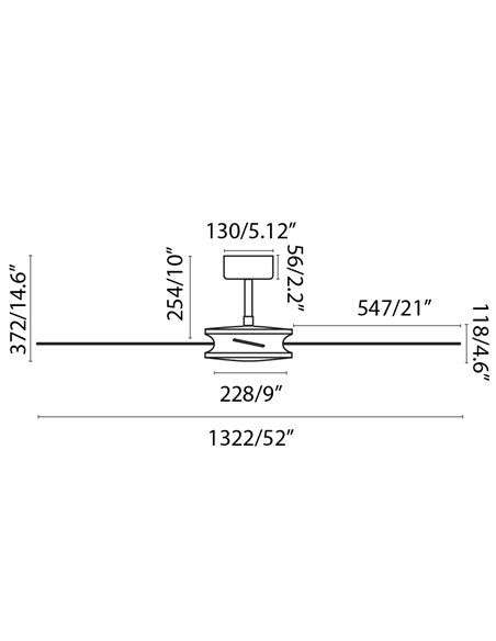 Polea SMART walnut/black ceiling fan – Faro – Remote control with timer + Alexa/Google/Siri, 6 speeds, DC motor