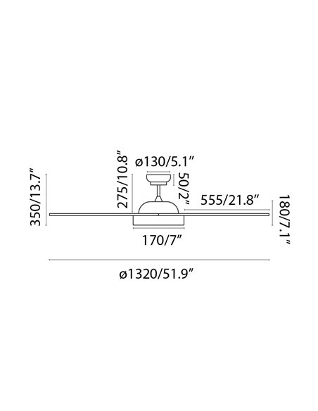 Polaris SMART white ceiling fan with LED light – Polaris - Remote control with timer + Alexa/Google/Siri, DC motor, 5 speeds